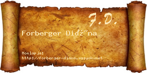 Forberger Diána névjegykártya